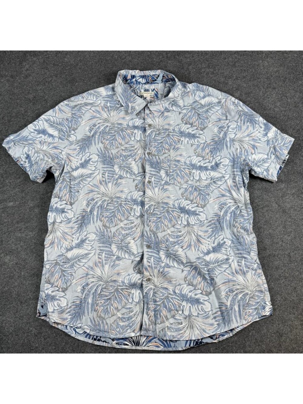 Carbon2cobalt Shirt Mens Size XL Blue Floral Hawaiian Cotton Short Sleeve Casual